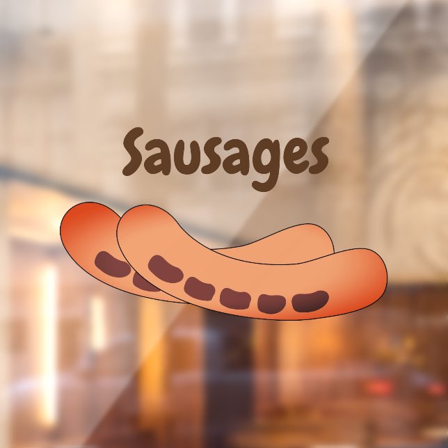 Autocollant Pour Fenêtre Saucisses signe drôle avec texte personnalisable (Feuille 2)