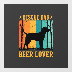 Autocollant Pour Fenêtre Sauver Papa Amateur de Bière Chien Vintage