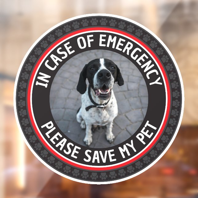 Autocollant Pour Fenêtre SAVE MY PET Safety Alert Custom Photo Modern  (Feuille 2)