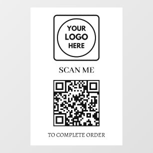 Autocollant Pour Fenêtre Scan de code QR pour commander Affichage du logo