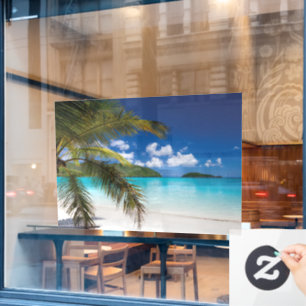 Autocollant Pour Fenêtre Scène De Plage Tropicale