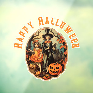 Autocollant Pour Fenêtre Scène d'Halloween vintage