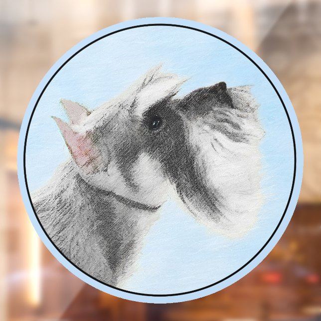 Autocollant Pour Fenêtre Schnauzer (Géant, Standard)  Peinture - Art Canin (Feuille 2)