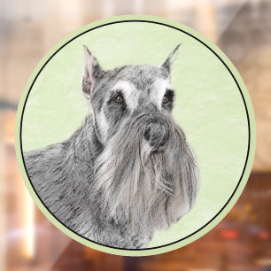 Autocollant Pour Fenêtre Schnauzer (Géant, Standard)  Peinture - Art Canin