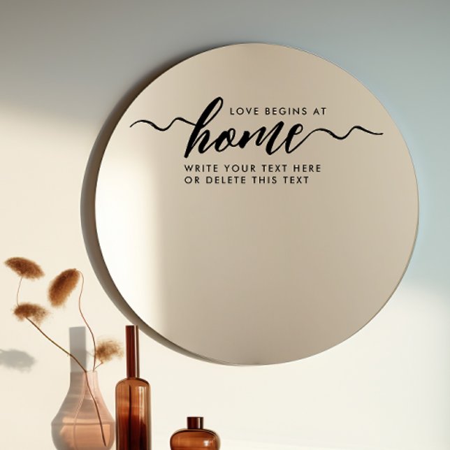 Autocollant Pour Fenêtre Script minimal moderne noir Love Home Cling fenêtr (Créateur téléchargé)