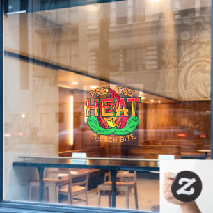 Autocollant Pour Fenêtre Sentez la chaleur Restaurant Green Chili Peppers