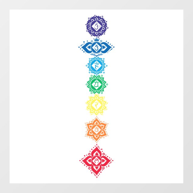 Autocollant Pour Fenêtre Sept chakras 7 (Feuille)