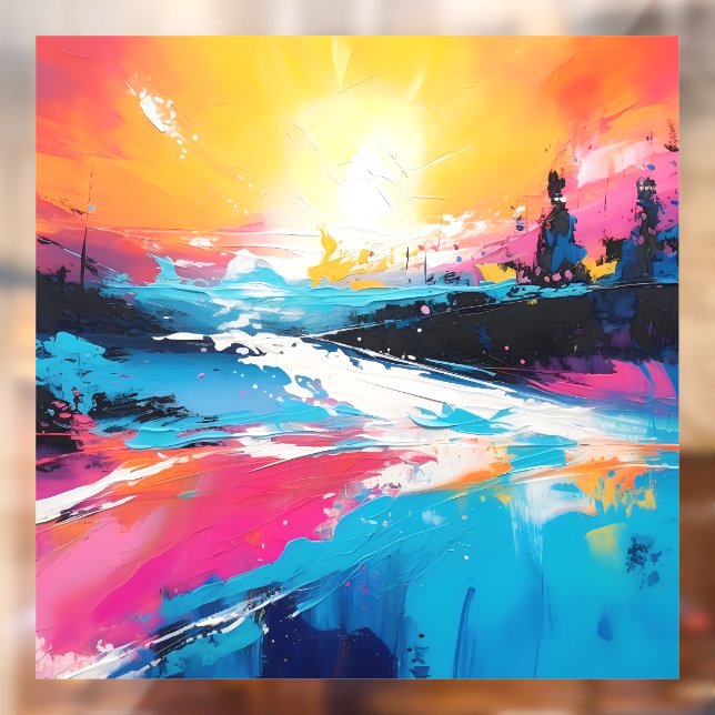 Autocollant Pour Fenêtre Sérénité radiante : Réflexions Abstraites sur le c (Feuille 2)