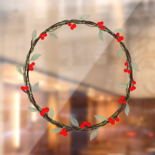 Autocollant Pour Fenêtre Serre d'hiver Twiggy avec Feuilles et baies