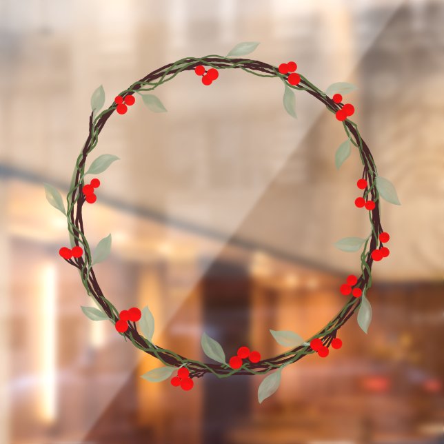 Autocollant Pour Fenêtre Serre d'hiver Twiggy avec Feuilles et baies (Feuille 2)