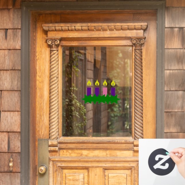 Autocollant Pour Fenêtre Serrure de la couronne de l'Avent et des flammes s (Porte d'accueil)