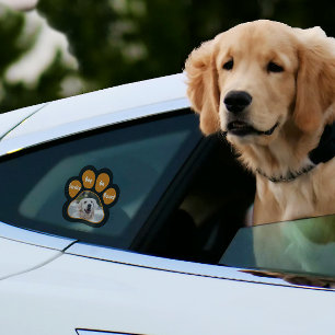 Autocollant Pour Fenêtre Service Chien à bord Photo Empreinte de patte Oran