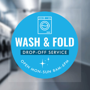 Autocollant Pour Fenêtre Service de lavage et de pliage Blanchisserie Netto
