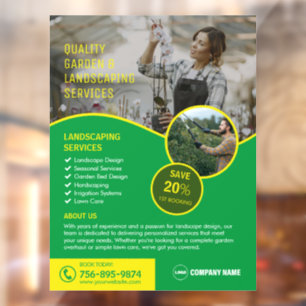 Autocollant Pour Fenêtre Services de jardin et d'aménagement paysager Autoc