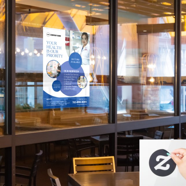 Autocollant Pour Fenêtre Services professionnels en pharmacie personnalisés (Fenêtre du restaurant)