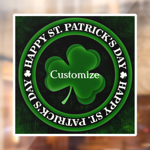 Autocollant Pour Fenêtre Shamrock noir/vert St Patrick's Day Irish Pride