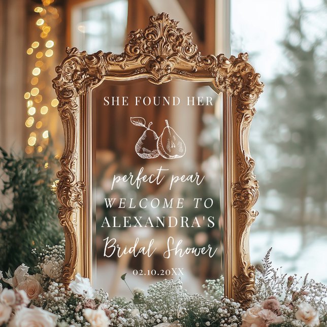 Autocollant Pour Fenêtre She Found Perfect Pear Selfie Mirror Welcome Sign (Créateur téléchargé)