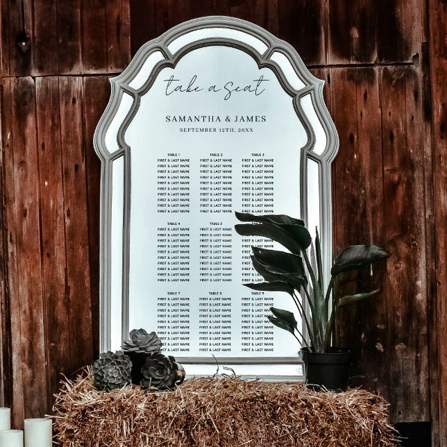 Autocollant Pour Fenêtre Sièges stylé Mariage Tableau de sièges (Take a Seat Stylish Wedding Seating Chart Window Cling)