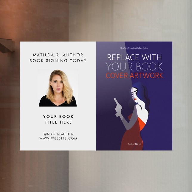 Autocollant Pour Fenêtre Signature du livre | Auteur Couverture de livre pr (Créateur téléchargé)