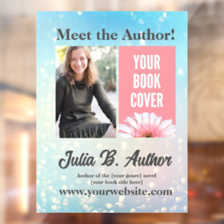 Autocollant Pour Fenêtre Signature du livre d'auteur personnalisé bleu bull