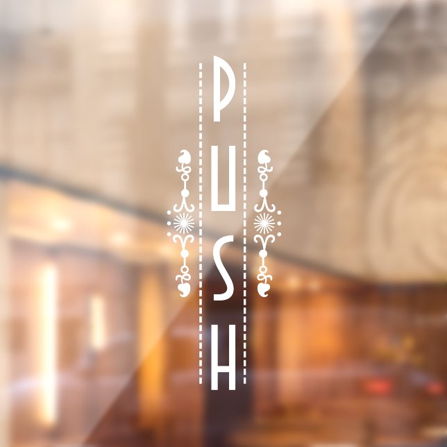 Autocollant Pour Fenêtre Signe de la porte de poussée décorative, (Feuille 2)