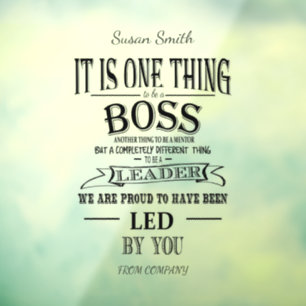 Autocollant Pour Fenêtre signe de retraite Boss personnalisé merci