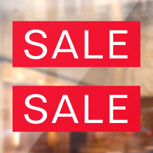 Autocollant Pour Fenêtre Signe de vente blanc rouge fenêtre clouer