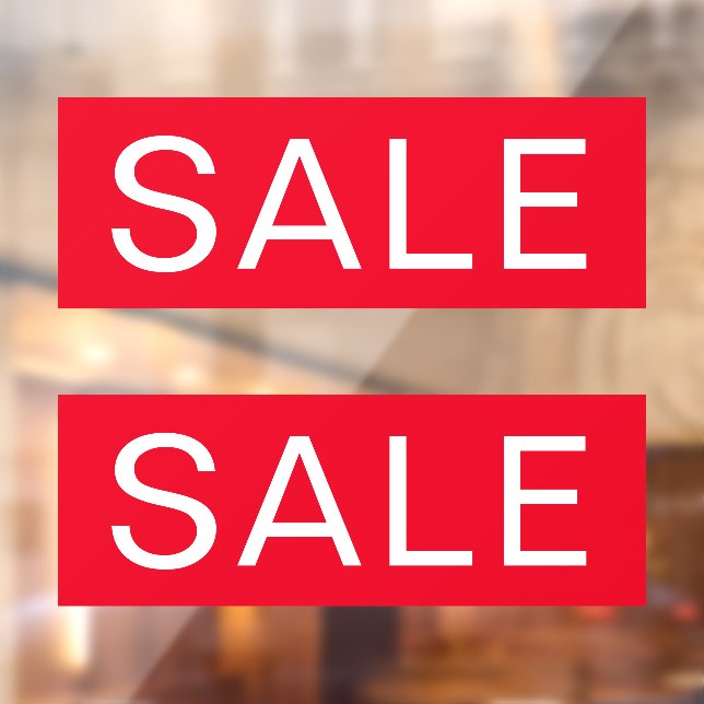 Autocollant Pour Fenêtre Signe de vente blanc rouge fenêtre clouer (Feuille 2)