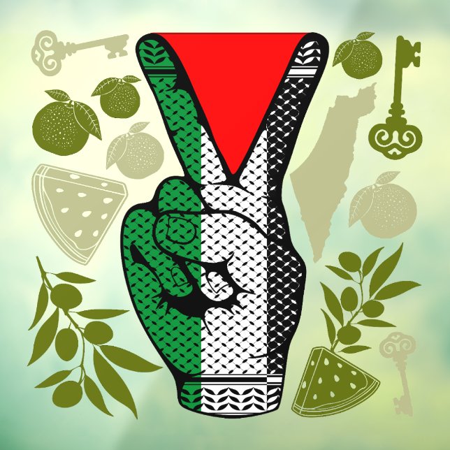 Autocollant Pour Fenêtre Signe de Victoire Main Résistance Triangle Rouge S (Feuille 3)