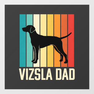 Autocollant Pour Fenêtre Silhouette de chien papa Vizsla rétro