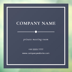 Autocollant Pour Fenêtre Simple Business Office Nom blanc sur gris