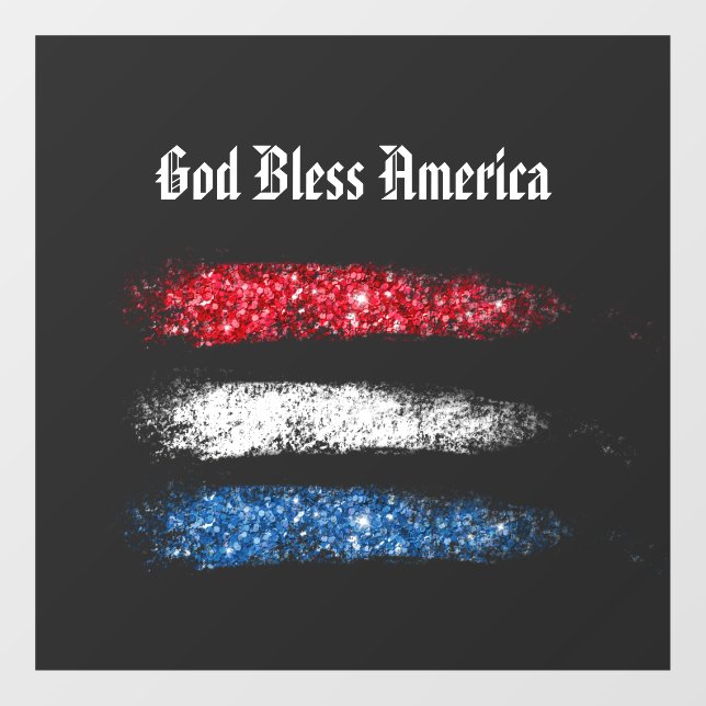 Autocollant Pour Fenêtre *~* Simple DIEU BLESS AMERICA Drapeau américain   (Feuille)