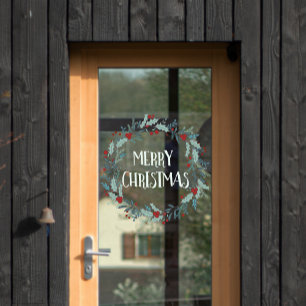 Autocollant Pour Fenêtre Simple Joyeux magasin de fleurs de Noël