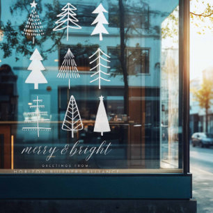 Autocollant Pour Fenêtre Simple Moderne Blanc Noël Merry & Bright