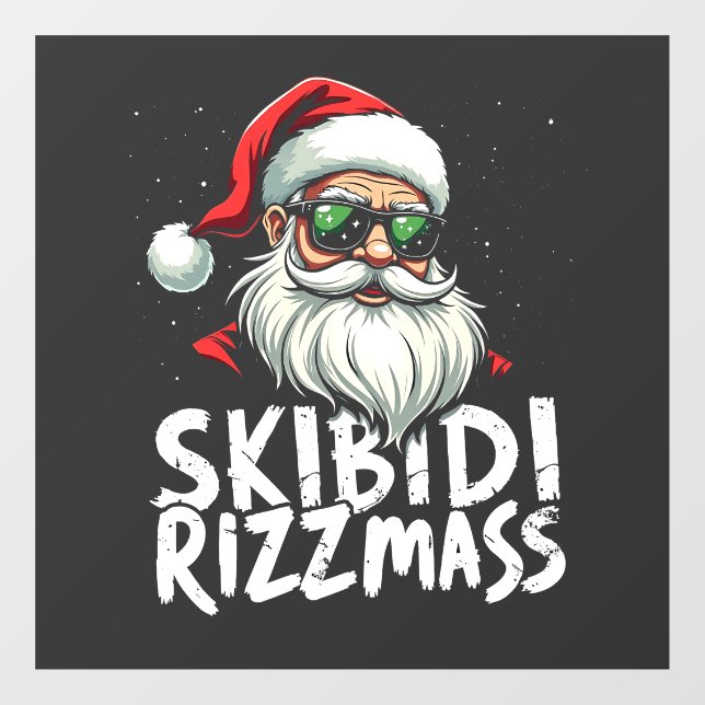 Autocollant Pour Fenêtre Skibidi Rizzmas Funny Gen Alpha Slang Noël (Feuille)