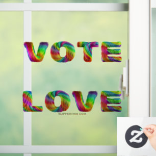 Autocollant Pour Fenêtre SlipperyJoe vote amour égalité fourrure arc-en-cie