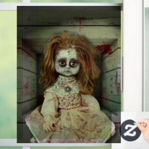 Autocollant Pour Fenêtre SlipperyJoe's déplaisante poupée visage pâle sang 