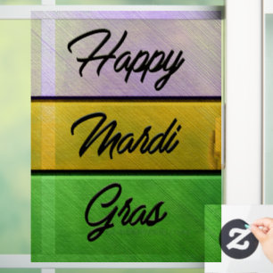 Autocollant Pour Fenêtre SlipperyJoe's Happy Mardi Gras violet or vert b