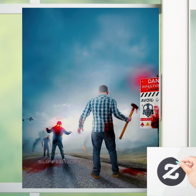 Autocollant Pour Fenêtre SlipperyJoe's heureux Halloween yeux brillants zom (Maison)