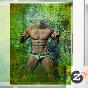 Autocollant Pour Fenêtre SlipperyJoe's homme adulte très musclé torse nu 