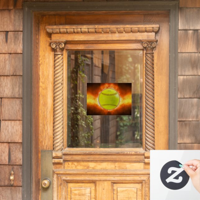 Autocollant Pour Fenêtre SlipperyJoe's jaune balle de feu de balle de feu r (Porte d'accueil)