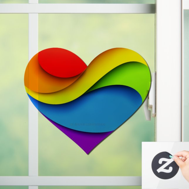 Autocollant Pour Fenêtre SlipperyJoe's orgueillement coeur courbes forme 3D (Maison)