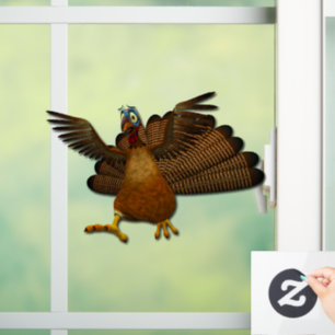 Autocollant Pour Fenêtre SlipperyJoe's Thanksgiving gobble de manière respo