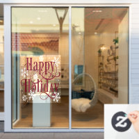 Snowflakes Happy Holiday decal Store clins de fenê