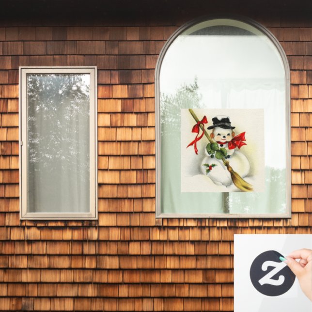 Autocollant Pour Fenêtre Snowman 001 (Fenêtre d'accueil)