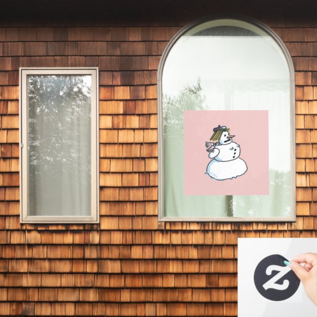 Autocollant Pour Fenêtre Snowwoman rose fenêtre agrafe (Fenêtre d'accueil)