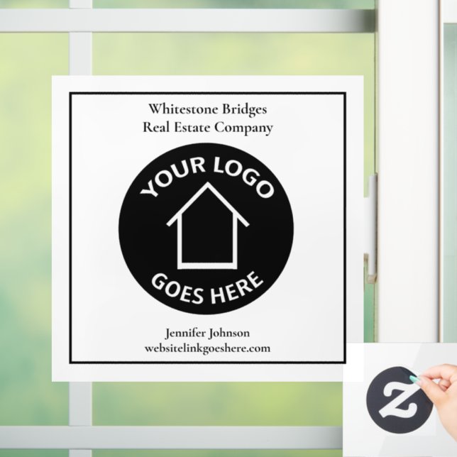 Autocollant Pour Fenêtre Société immobilière Logo personnalisé Realtor Mark (Maison)