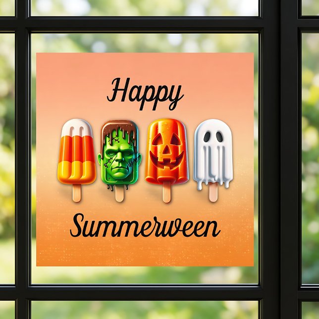 Autocollant Pour Fenêtre Soirée d'été Halloween Summerween (Créateur téléchargé)