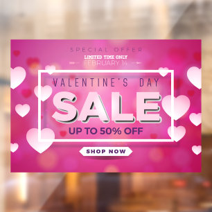 Autocollant Pour Fenêtre Solde de la Saint-Valentin Offre limitée dans le t