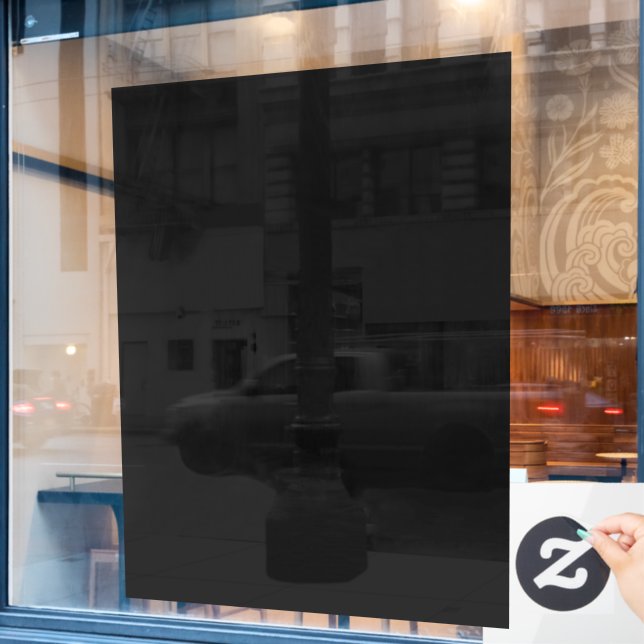 Autocollant Pour Fenêtre Solid Black Partial Transparent Design (Fenêtre de café)
